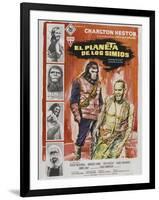 Planet of the Apes, Spanish Movie Poster, 1968-null-Framed Art Print