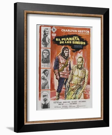 Planet of the Apes, Spanish Movie Poster, 1968-null-Framed Art Print