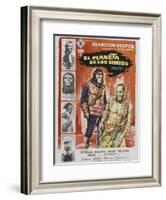 Planet of the Apes, Spanish Movie Poster, 1968-null-Framed Art Print