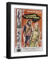 Planet of the Apes, Spanish Movie Poster, 1968-null-Framed Art Print