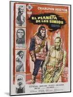 Planet of the Apes, Spanish Movie Poster, 1968-null-Mounted Art Print