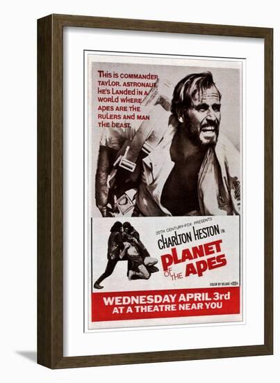 Planet of the Apes, Top: Charlton Heston, 1968-null-Framed Art Print