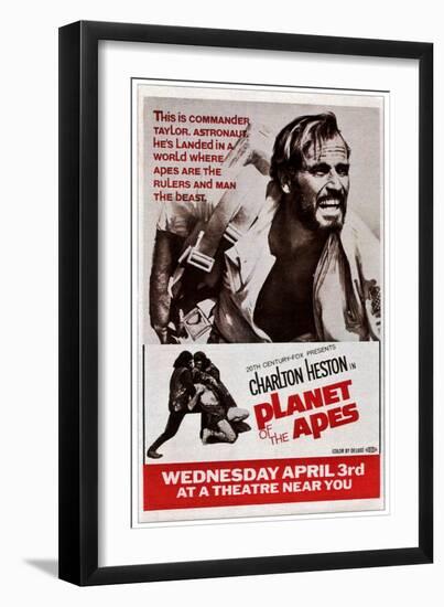 Planet of the Apes, Top: Charlton Heston, 1968-null-Framed Art Print