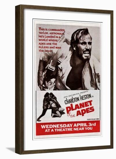 Planet of the Apes, Top: Charlton Heston, 1968-null-Framed Art Print
