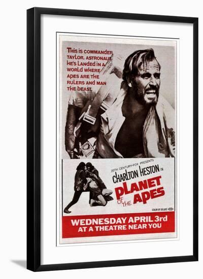 Planet of the Apes, Top: Charlton Heston, 1968-null-Framed Art Print