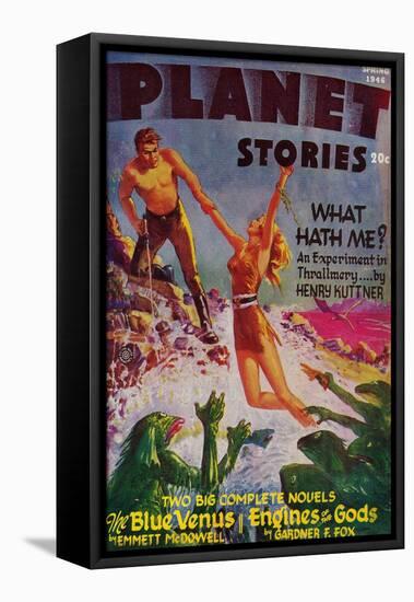 Planet Stories Magazine Cover-Lantern Press-Framed Stretched Canvas