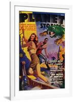 Planet Stories Magazine Cover-Lantern Press-Framed Art Print