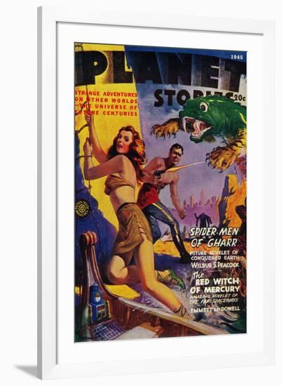 Planet Stories Magazine Cover-Lantern Press-Framed Art Print