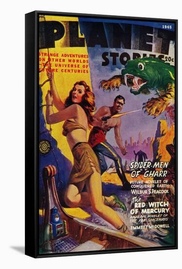 Planet Stories Magazine Cover-Lantern Press-Framed Stretched Canvas