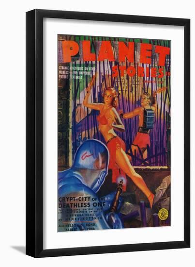 Planet Stories Magazine Cover-Lantern Press-Framed Art Print