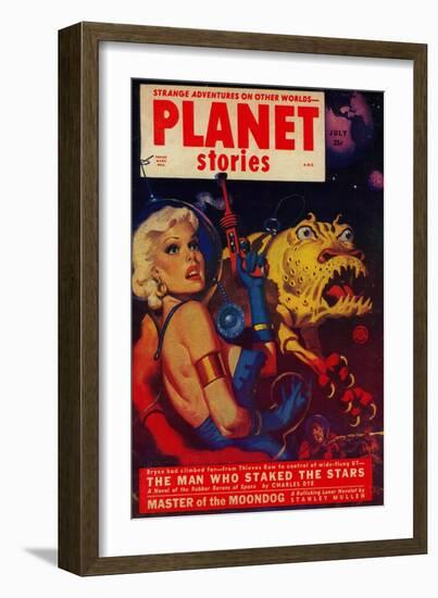 Planet Stories Magazine Cover-Lantern Press-Framed Art Print