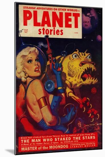 Planet Stories Magazine Cover-Lantern Press-Mounted Art Print