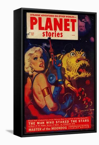 Planet Stories Magazine Cover-Lantern Press-Framed Stretched Canvas