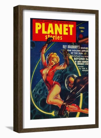 Planet Stories Magazine Cover-Lantern Press-Framed Art Print