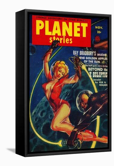 Planet Stories Magazine Cover-Lantern Press-Framed Stretched Canvas