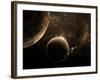 Planet with an Asteroid in the Starry Background-molodec-Framed Photographic Print