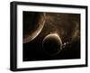 Planet with an Asteroid in the Starry Background-molodec-Framed Photographic Print