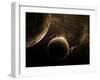 Planet with an Asteroid in the Starry Background-molodec-Framed Photographic Print