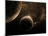 Planet with an Asteroid in the Starry Background-molodec-Mounted Photographic Print