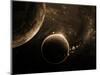 Planet with an Asteroid in the Starry Background-molodec-Mounted Photographic Print