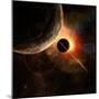 Planet with Rings at Sunrise on the Background of the Cosmos-molodec-Mounted Art Print