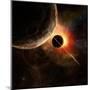 Planet with Rings at Sunrise on the Background of the Cosmos-molodec-Mounted Art Print