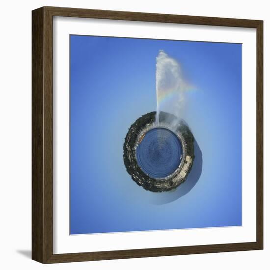 Planet with Water Fountain, Geneva, Switzerland-null-Framed Photographic Print