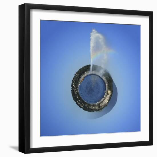 Planet with Water Fountain, Geneva, Switzerland-null-Framed Photographic Print