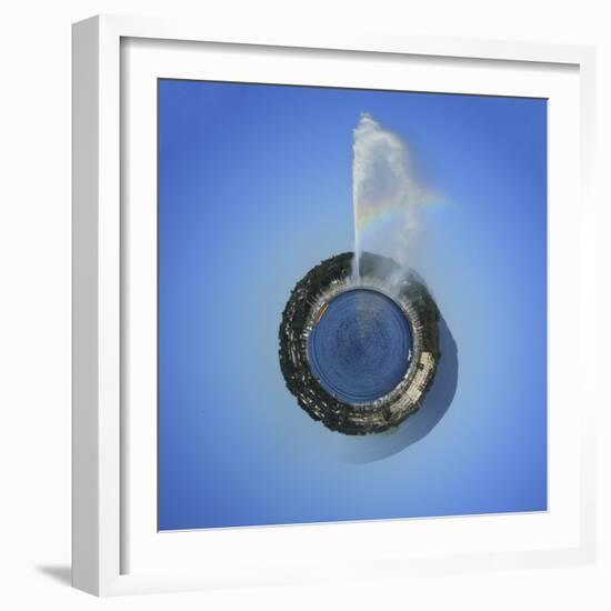 Planet with Water Fountain, Geneva, Switzerland-null-Framed Photographic Print