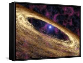 Planetary Disc Around a Pulsar, Artwork-Jpl-caltech-Framed Stretched Canvas