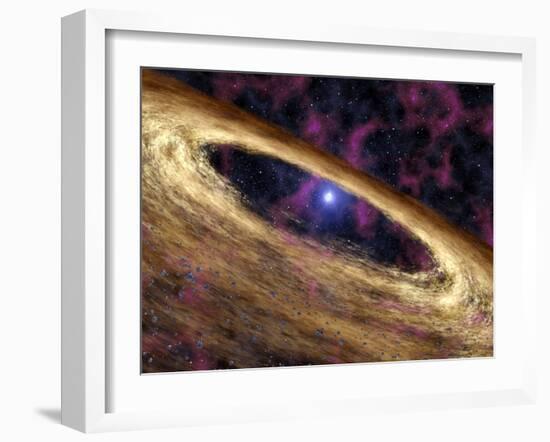 Planetary Disc Around a Pulsar, Artwork-Jpl-caltech-Framed Photographic Print