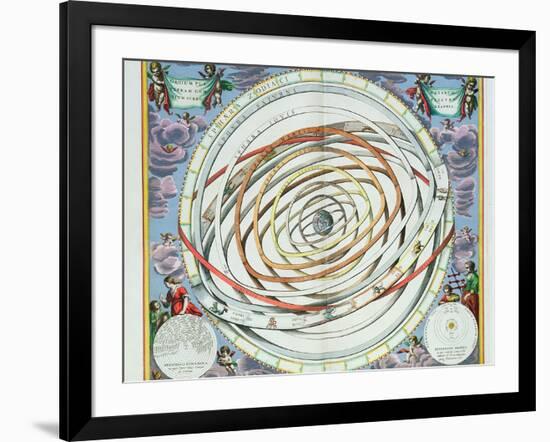 Planetary Orbits, Plate 18 from "The Celestial Atlas, or the Harmony of the Universe"-Andreas Cellarius-Framed Giclee Print