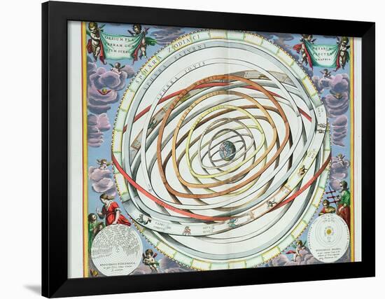 Planetary Orbits, Plate 18 from "The Celestial Atlas, or the Harmony of the Universe"-Andreas Cellarius-Framed Giclee Print