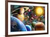 Planets in Space (Variant 1)-Adrian Chesterman-Framed Premium Giclee Print