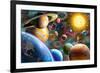 Planets in Space (Variant 1)-Adrian Chesterman-Framed Premium Giclee Print