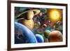 Planets in Space (Variant 1)-Adrian Chesterman-Framed Art Print