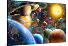 Planets in Space (Variant 1)-Adrian Chesterman-Stretched Canvas