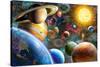 Planets in Space (Variant 1)-Adrian Chesterman-Stretched Canvas