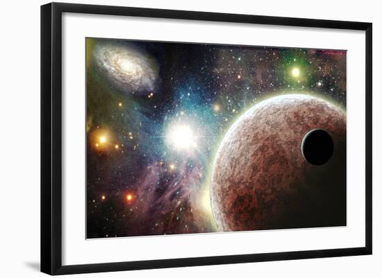 Planets In Space-rolffimages-Framed Art Print