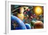 Planets in Space-Adrian Chesterman-Framed Art Print