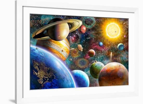 Planets in Space-Adrian Chesterman-Framed Premium Giclee Print