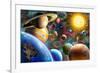 Planets in Space-Adrian Chesterman-Framed Premium Giclee Print