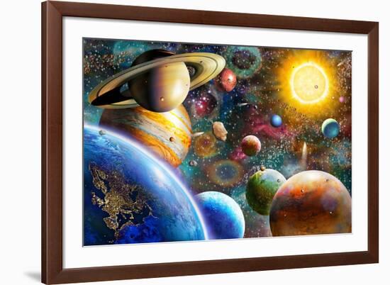 Planets in Space-Adrian Chesterman-Framed Premium Giclee Print