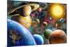 Planets in Space-Adrian Chesterman-Mounted Art Print