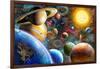 Planets in Space-Adrian Chesterman-Framed Art Print