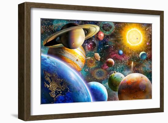 Planets in Space-Adrian Chesterman-Framed Art Print