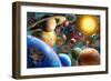 Planets in Space-Adrian Chesterman-Framed Art Print