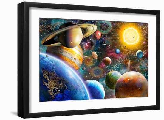 Planets in Space-Adrian Chesterman-Framed Art Print