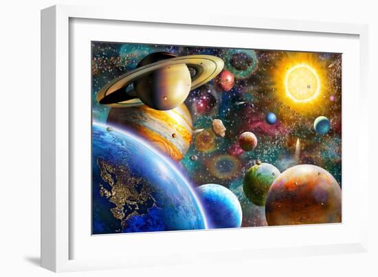 Planets in Space-Adrian Chesterman-Framed Art Print