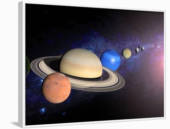 Planets, Moon and Asteroids-null-Framed Photographic Print